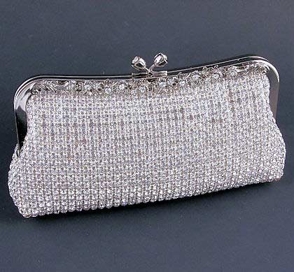 purses for girls. Silver Satin Clutch Purse with