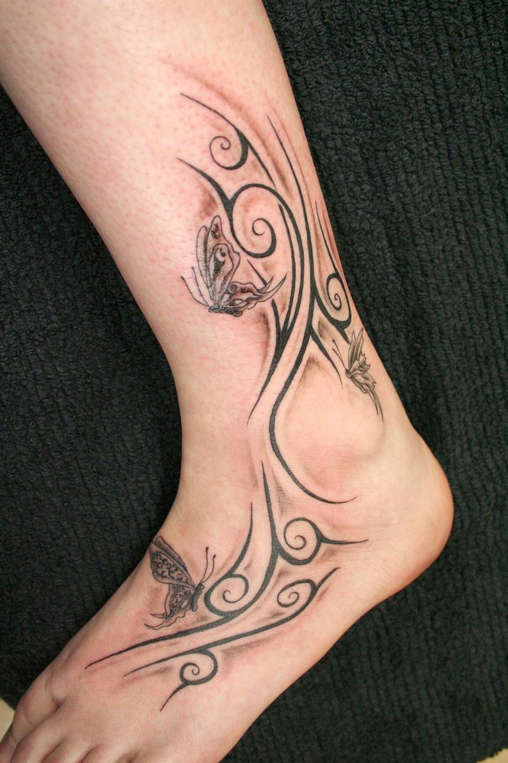 Ankle Foot Tattoos Design for Women