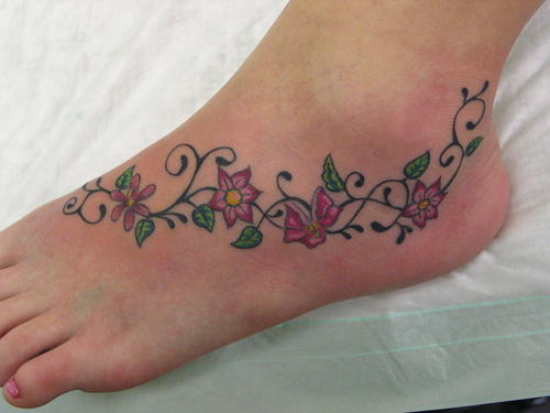 Charm Anklet Tattoo Design for Girls