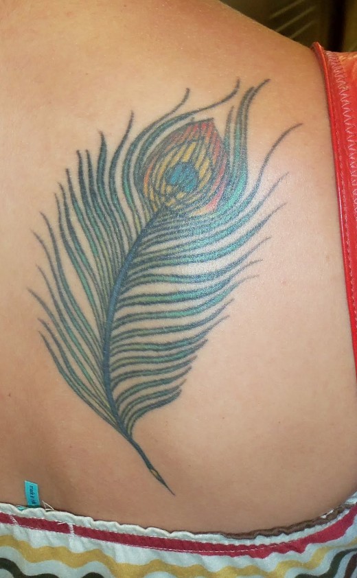 Flower Tattoos On Upper Back. Gorgeous Upper Back Peacock