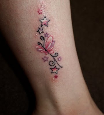 tattoos with stars. New Stars Leg Tattoo Design
