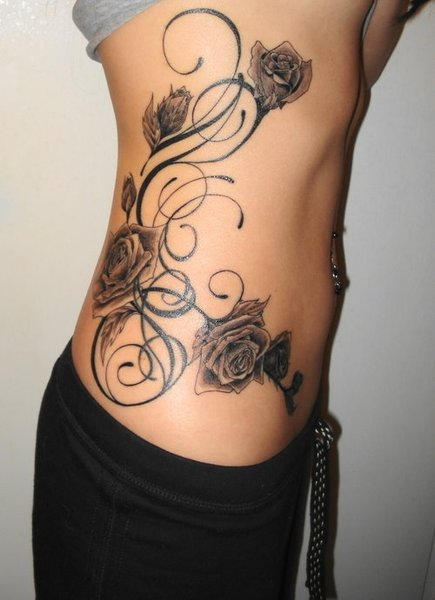 large tattoo. Rose Flower Large Tattoo For