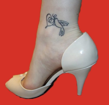 womens tattoo designs. Sparrow Ankle Tattoo Design