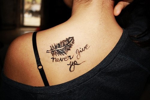 Cute Feather Small Quote Tattoos for Summer