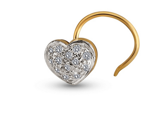 Kiara Heart Shape Diamond Silver Nosering