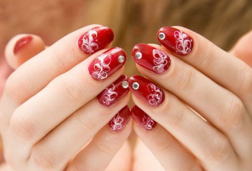 Red Nail Art Designs 2014 For Eid Ul Fitr