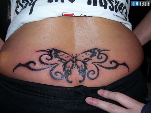Butterfly Tattoo Designs for Lower Back 2014