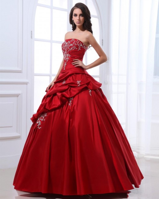 New Ball Gown Red Dresses for Valentines Day 2015