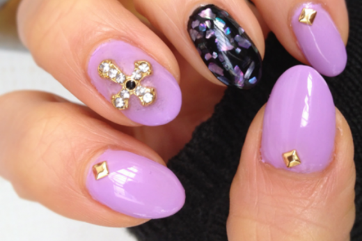 Lilac Rocks Nail Design for Girls