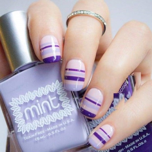 Pastel Lilac Nail Design for Short Nails