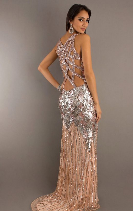 Long Sparkly Sequins Prom Outfits for 2015