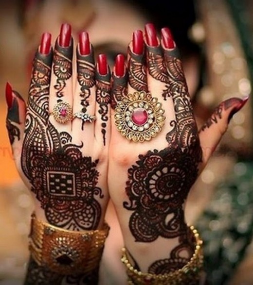 Eid Ul Azha Back Hand Mehndi for Brides 2015
