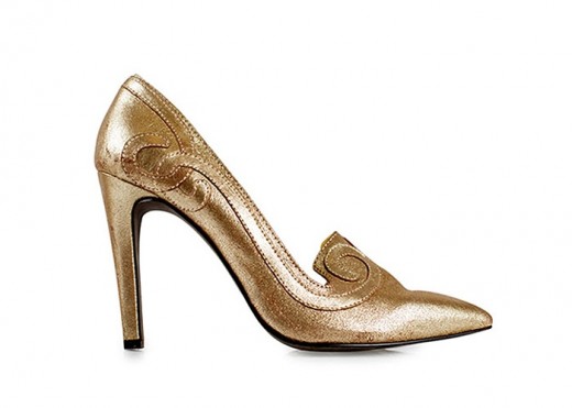Metallic Gold Court Shoes for Christmas Party