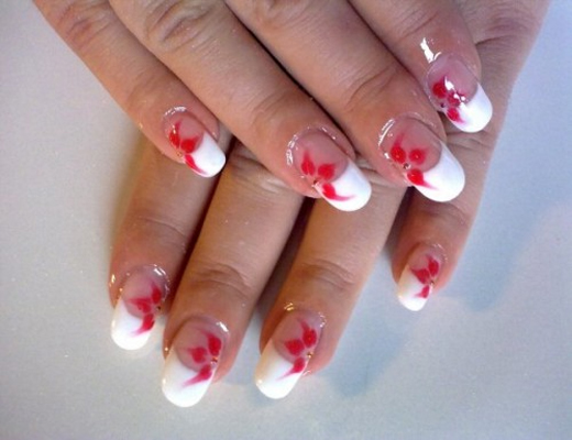 Happy New Year Flowers Nails Art