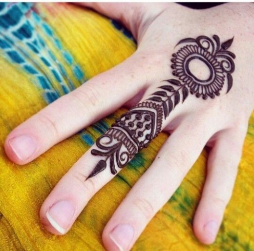Simple Finger Henna Tattoo Ideas for Women