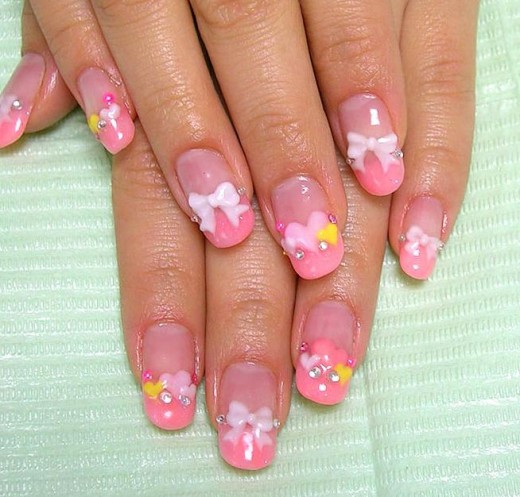 Trendy Acrylic Bow Style Nail Designs