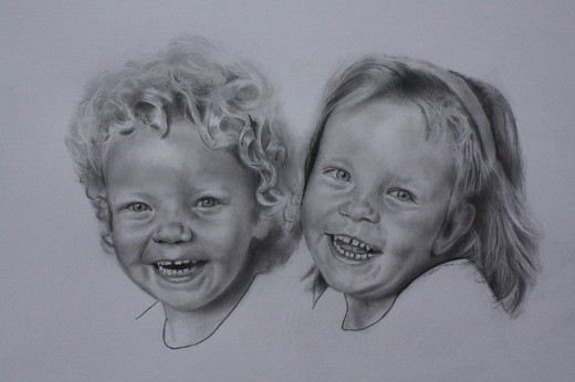 Boy and Girl Pencil Drawing