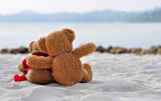Cute Teddy Bears Romantic Wallpaper