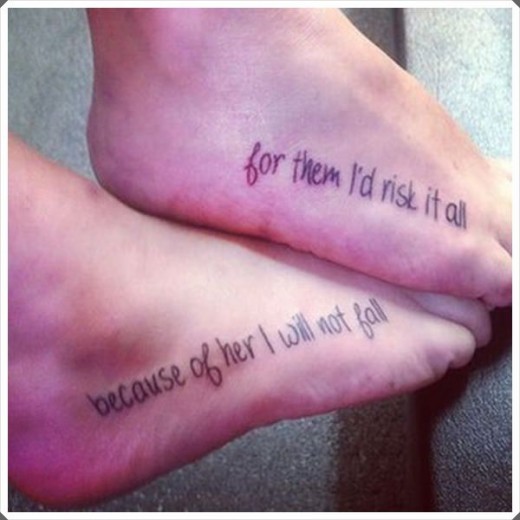 Mother Daughter Foot Tattoos Ideas