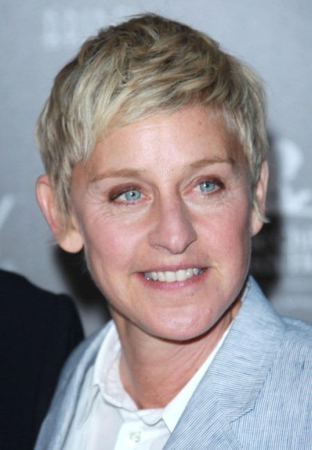 Ellen DeGenere Blonde Pixie Hairstyle - SheClick.com