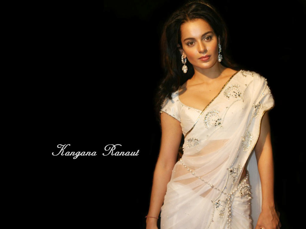 Kangana Ranaut White Fancy Saree - SheClick.com