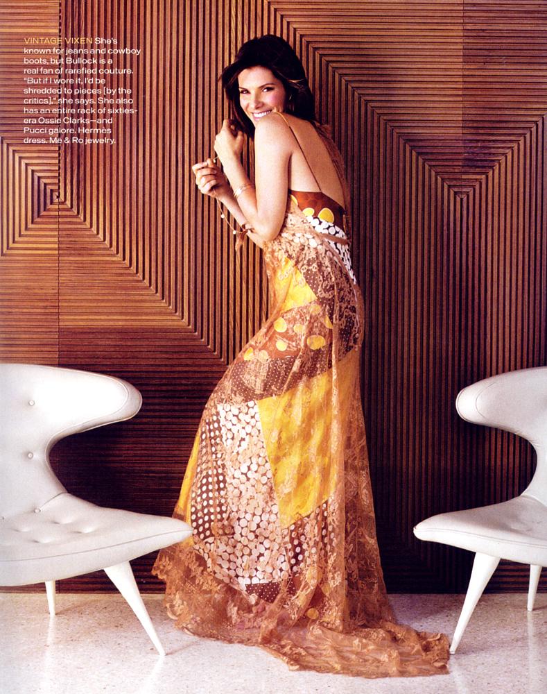 Sandra Bullock Floral Gown Dress - SheClick.com