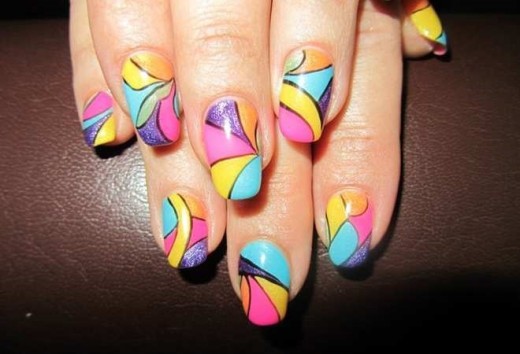Colorful Nail Art Designs For Eid 2014