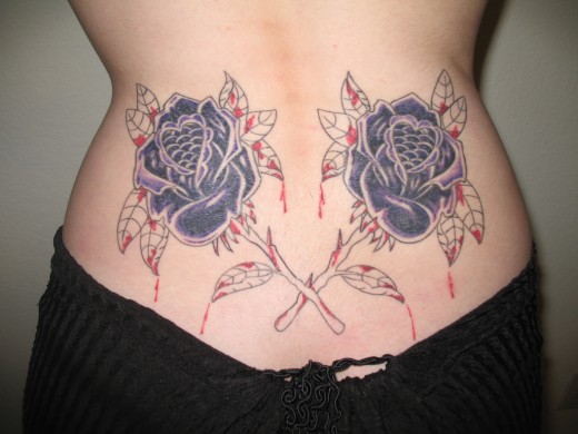 Rose Lower Back Body Art for Women 2014