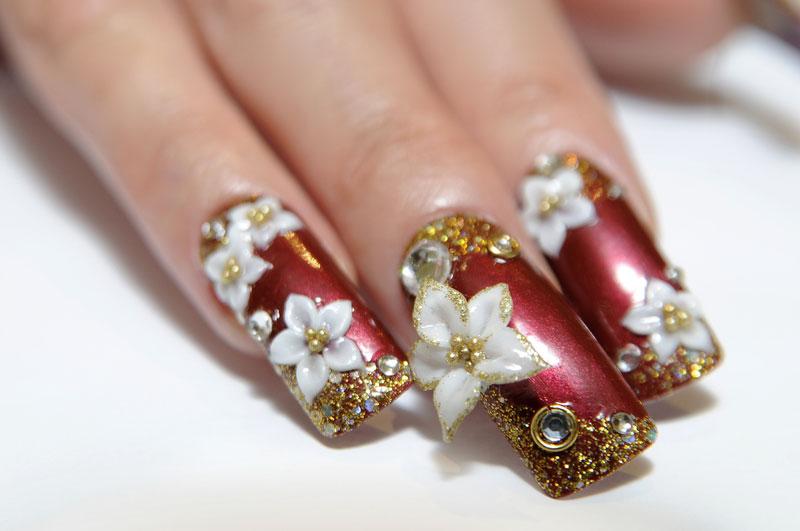 Christmas Flower Nail Stamping - wide 5