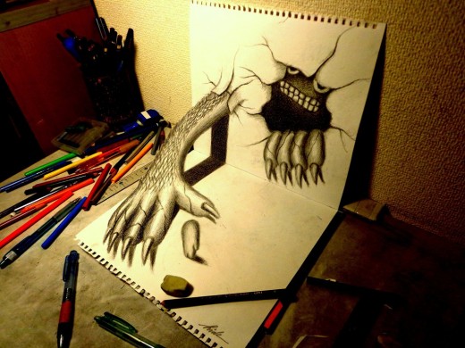 3D Drawing - Monster That Emerged